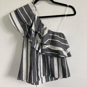 One shoulder ruffle top